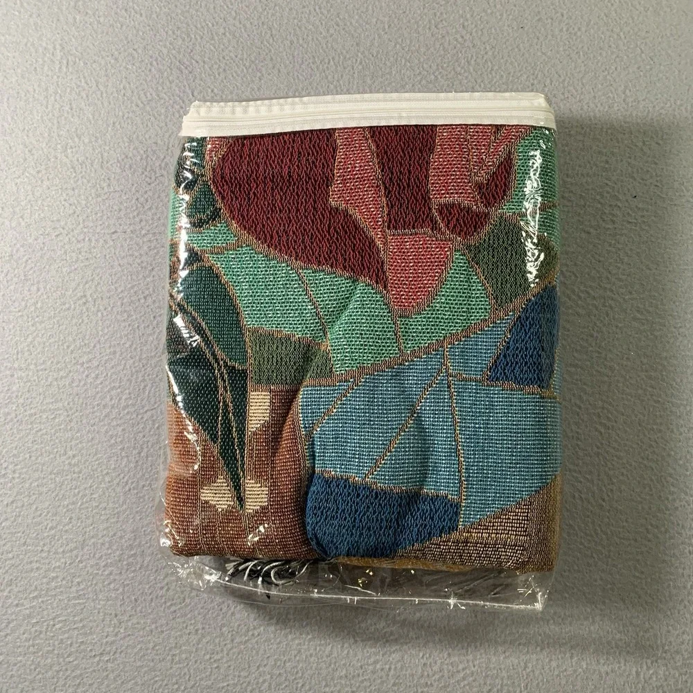 VTG NEW Disney Beauty and the Beast Stained Glass Tapestry Throw Blanket 65 X 55